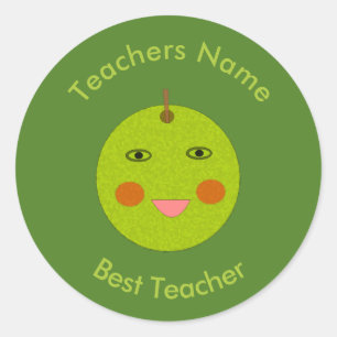 Best Teacher Lycklig Apple Stickers Runt Klistermärke