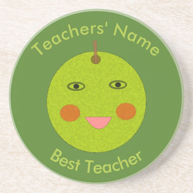 Best Teacher Lycklig Apple Underlägg (Framsidan)