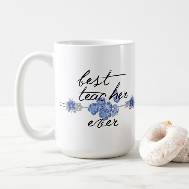 Best Teacher Monogram Kaffemugg (Med munk)