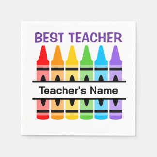 Best Teacher Napkin, Personlig School Gift Pappersservett