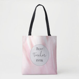 "Best Teacher Now" Rosa Tote Bag Tygkasse