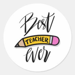 Best Teacher Sticker Runt Klistermärke
