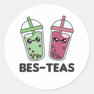 Best-Teas - Bubble Tea Kawaii Boba Tea Kärlek Clas Runt Klistermärke