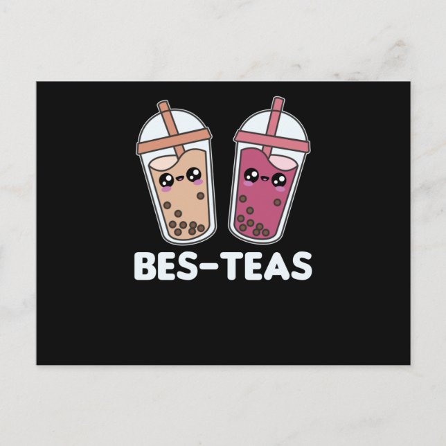 Best-Teas - Bubble Tea Kawaii Boba Tea Kärlek Vykort (Framsida)