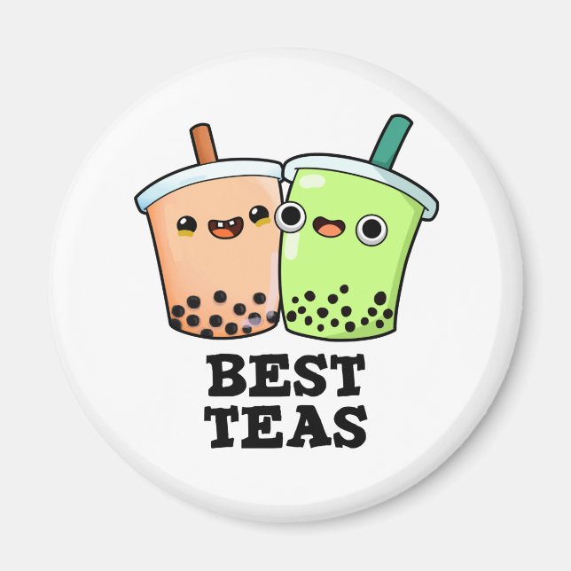Best Teas Funny Besties Boba Tea Pun Magnet (Framsidan)