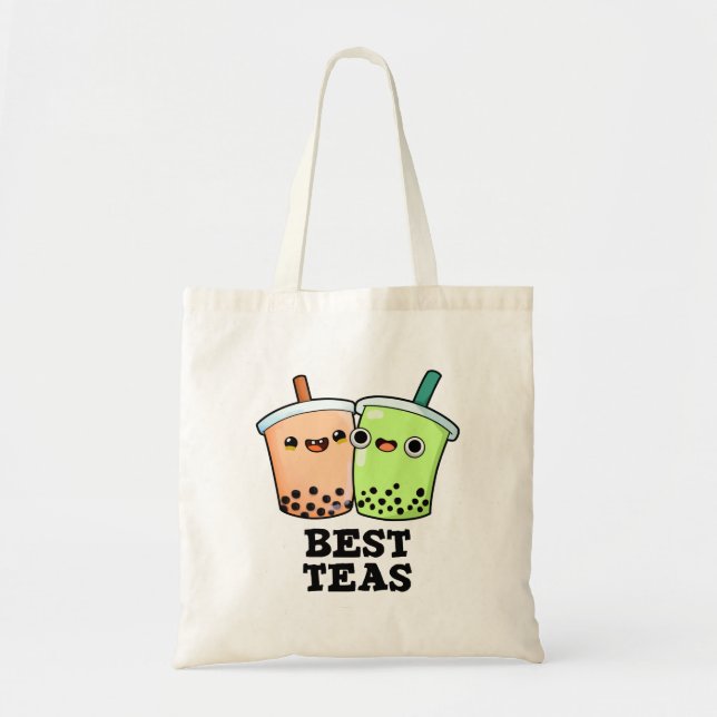 Best Teas Funny Besties Boba Tea Pun Tygkasse (Framsidan)