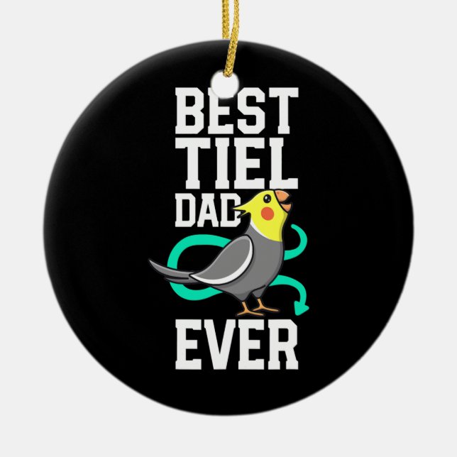 Best Tiel Pappa All Cockatiel Älskare Birb Parrot Julgransprydnad Keramik (Framsidan)