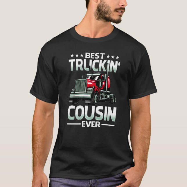 Best Truckin' Cousin Ever Trucker Mother's Day   T Shirt (Framsida)