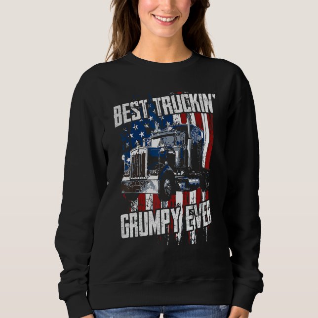 Best Truckin Grumpy Ever On Fathers Day Trucker dr T Shirt (Framsida)