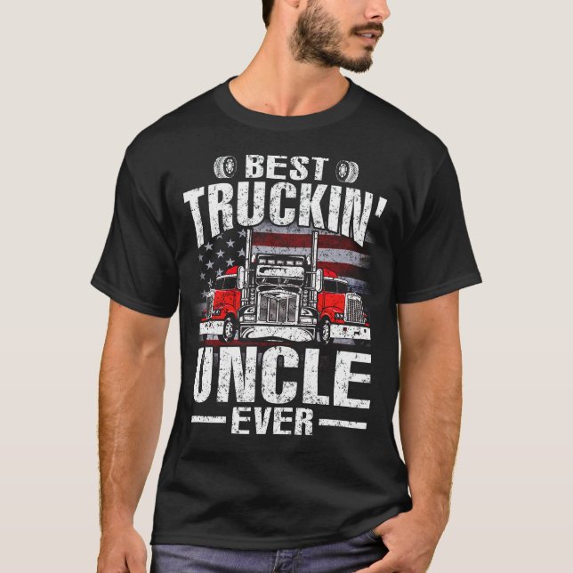 Best Truckin'UNCLE AldriUSA flagga T-Shirt Pappor (Framsida)
