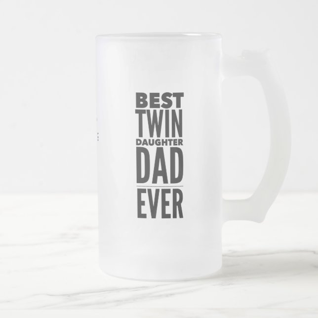 Best Twin Daughn Pappa Aldrig Fars dag Frostat Ölglas (Höger)