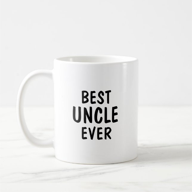 Best Uncle Ever Minimalist Typography Gift Kaffemugg (Vänster)