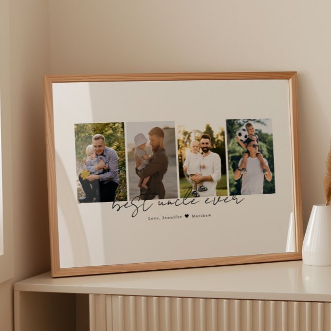 Best Uncle Ever Modern Script 4 Photos Collage Poster (Skapare uppladdad)