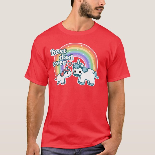 Best Unicorn Dad family T Shirt (Framsida)