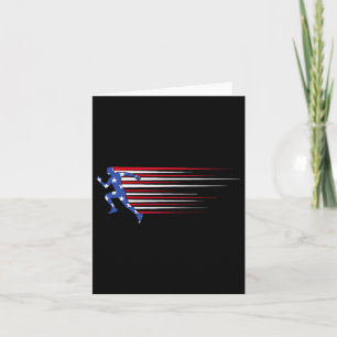 Best USA American Flagga Track and Fält Gift Team  Kort