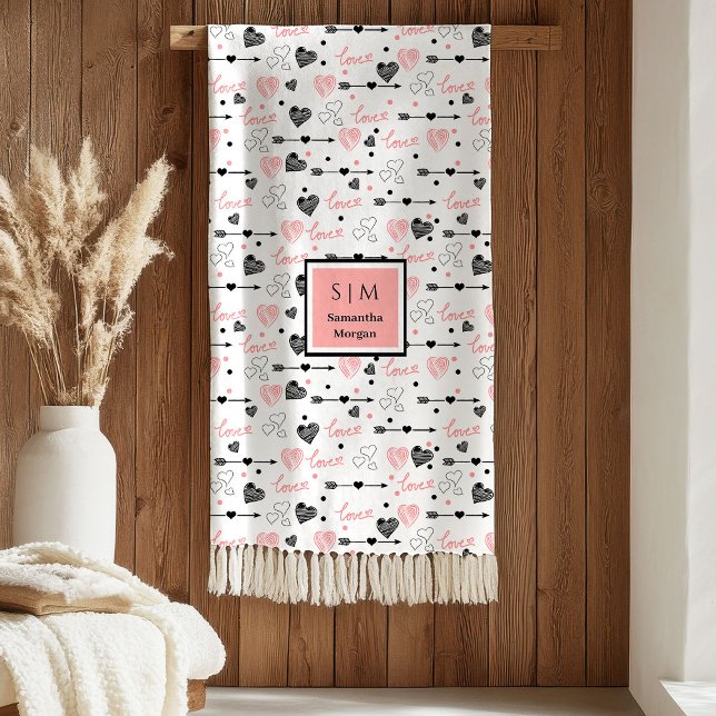 Best Valentine’s Gift Personalized Heart Sketch  Fleecefilt (Best Valentine’s Gift Personalized Heart Sketch Blanket)