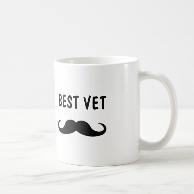 Best VET mustache mugg, för veterianarian Kaffemugg (Höger)