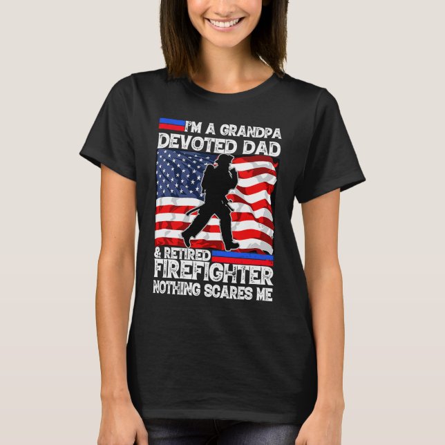 Best Veteran Firefighter Retired Grandpa Dad Fathe T Shirt (Framsida)