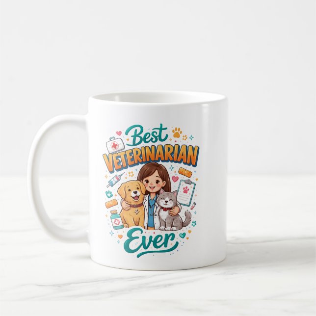 Best Veterinarian Ever | Vet Appreciation Doctor’s Kaffemugg (Vänster)