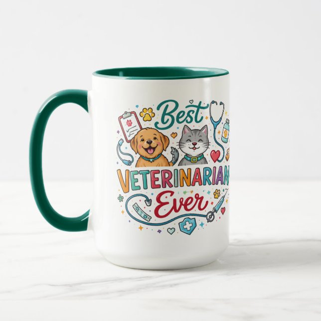 Best Veterinarian Ever | Vet Appreciation Doctor’s Mugg (Vänster)