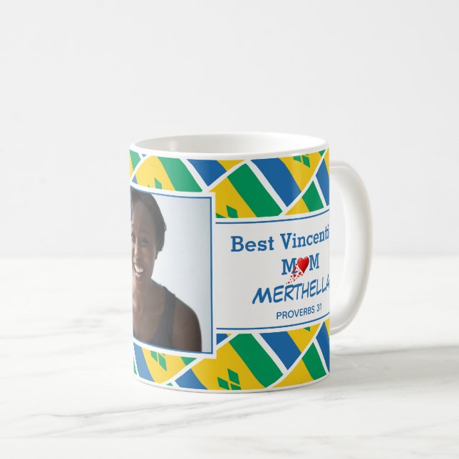 BEST VINCENTIAN MAMMA Personlig ST VINCENTS-foto Kaffemugg (Framsida höger)