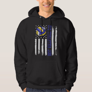 Best Volleyball Dad Volleyball Daddy US Flag Hoodie
