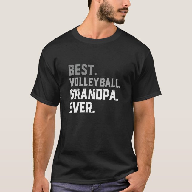 Best Volleyball Grandpa För manar Fars dag T Shirt (Framsida)