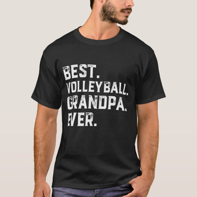 Best Volleyball Grandpa för manar Fars dag T Shirt (Framsida)