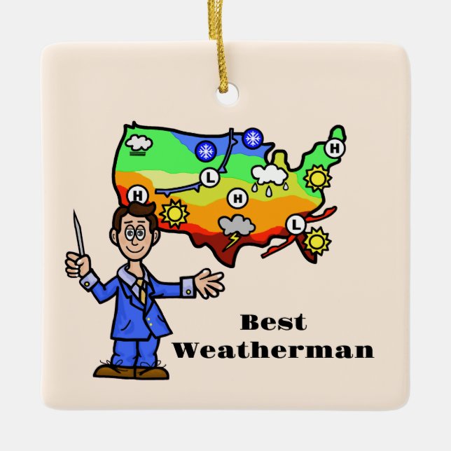 Best Weatherman-julprydnad Julgransprydnad Keramik (Framsida)