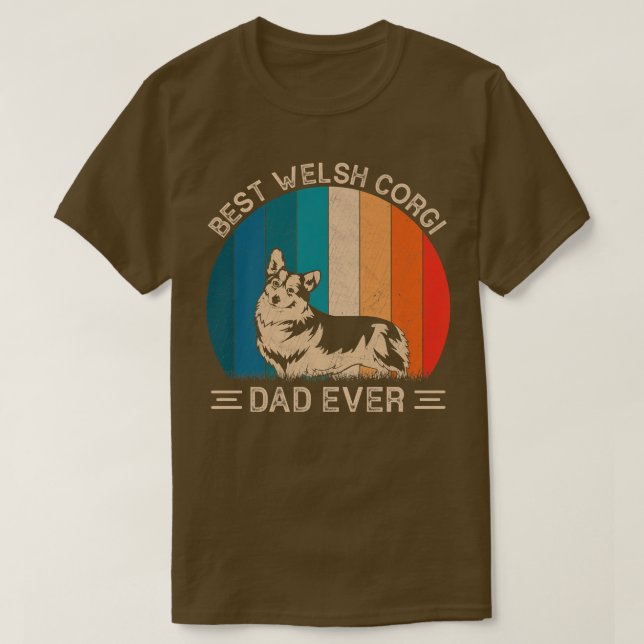 Best Welsh Corgi Hund Pappa någonsin Retro Graphic T Shirt (Design framsida)