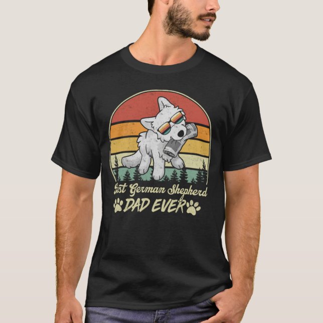 Best White German Shepherd Pappa någonsin Retro Hu T Shirt (Framsida)
