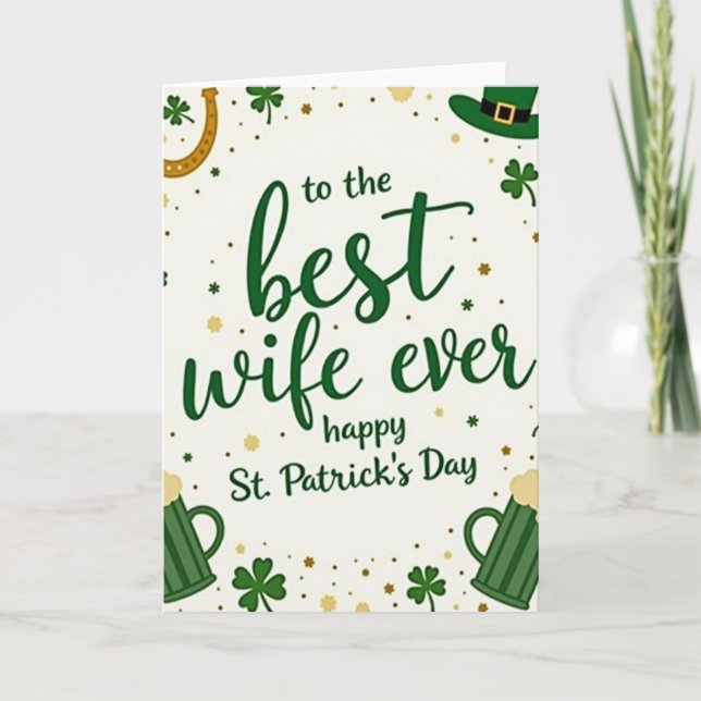 Best Wife Happy St Patricks Day Card Kort (Framsida)