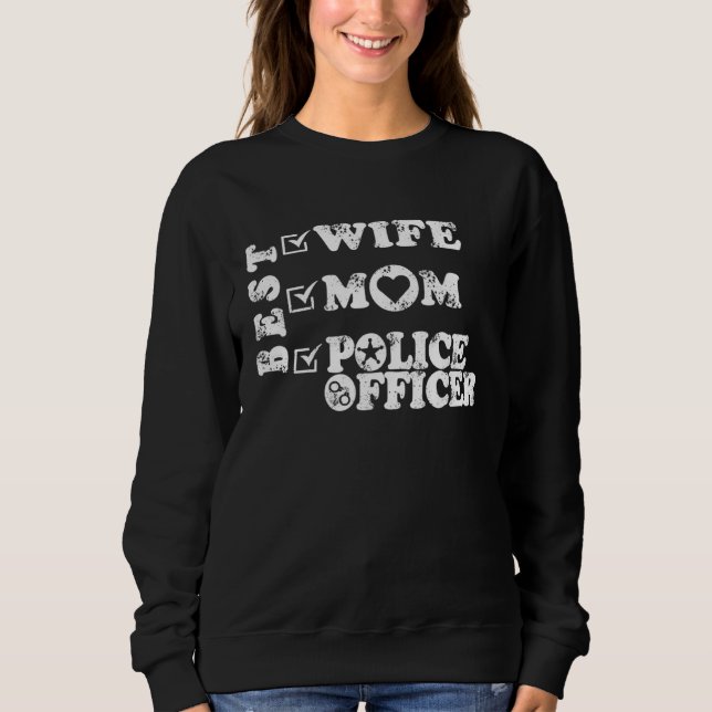 Best Wife Mom Police officer Law enforcement T Shirt (Framsida)