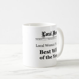 Best Wife of The Year Newspaper Front Mug Kaffemugg
