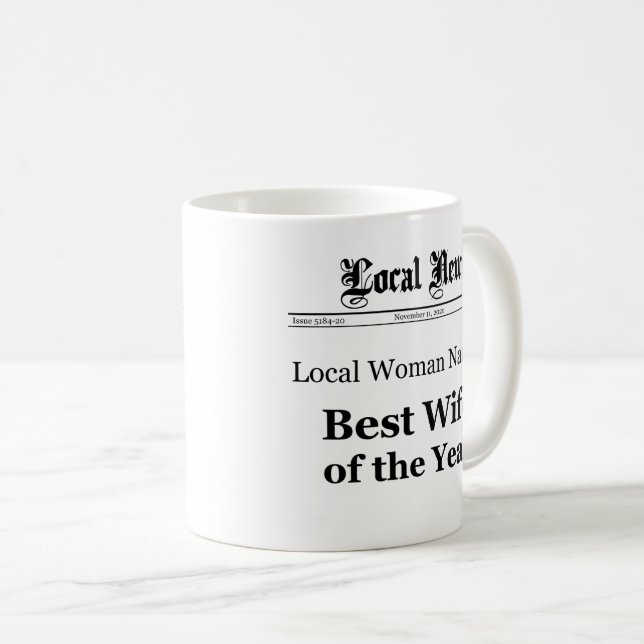 Best Wife of The Year Newspaper Front Mug Kaffemugg (Framsida höger)