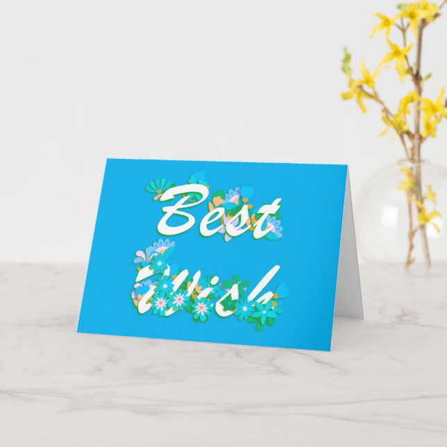 Best Wish Kort (Gul blomma)