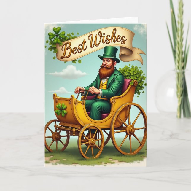 Best Wishes Emerald Man Card Kort (Framsida)