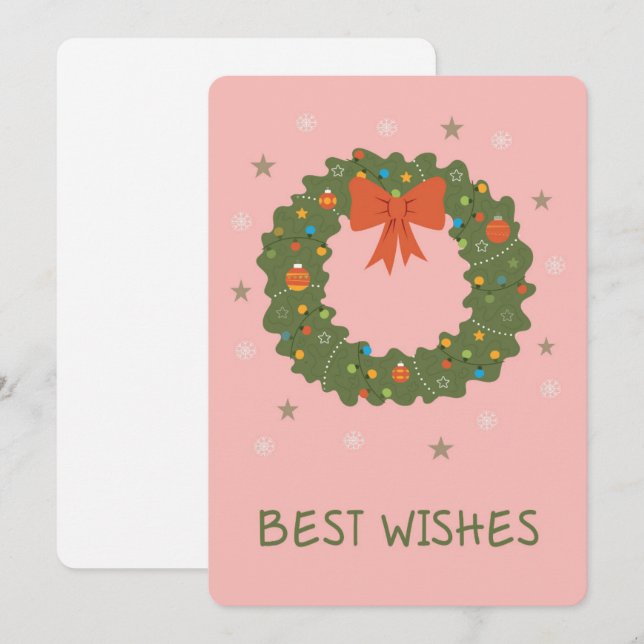 Best wishes Flat Greeting Card Kort (Fram/baksida)