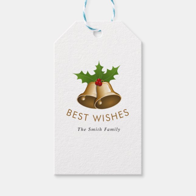 Best Wishes Jingle Bells Smith Family Presentetikett (Framsidan)