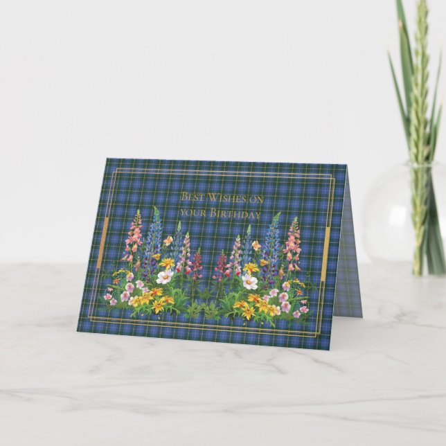 Best Wishes On Birthday Nova Scotia Tartan Kort (Framsida)