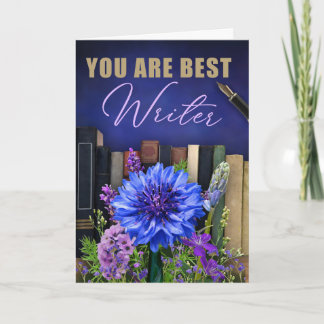 Best Writer Book Theme Greeting Card for an Author Kort