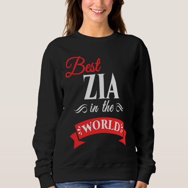 Best Zia In The World Italian Aunt T Shirt (Framsida)