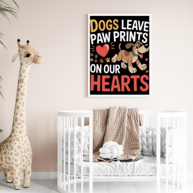 Bestående tassavtryck på hjärtan poster (Skapare uppladdad)