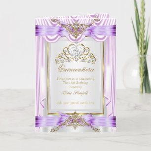 Beställ Quinceanera lila purpurfärgad Inbjudan