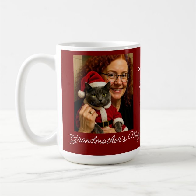 Beställ vår bästa jul, Katt och ägare foto Kaffemugg (Vänster)