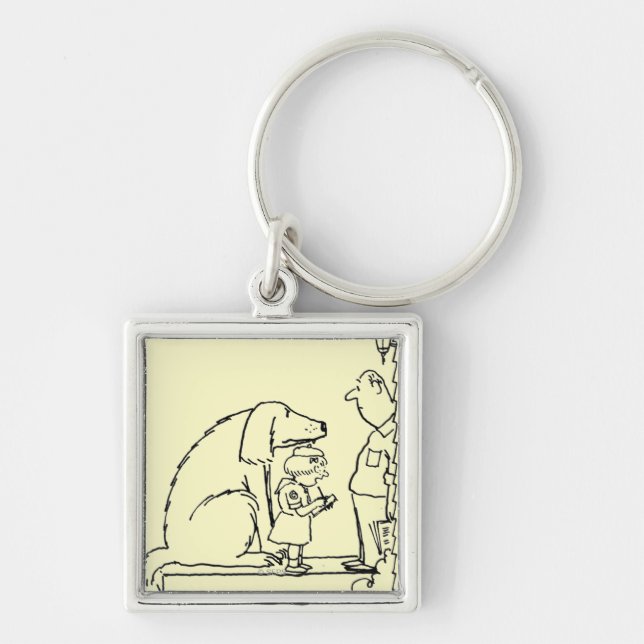 Beställa kakor fyrkantig silverfärgad nyckelring (Framsidan)