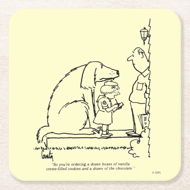 Beställa kakor underlägg papper kvadrat (Framsidan)