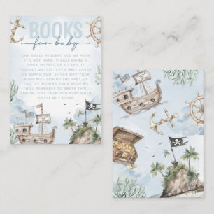 Beställare för Nautical Pirat Baby Shower Bok Tilläggskort