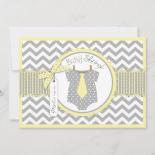 Beställning av bebisskuvret i Pojke Tie Chevron Inbjudningar