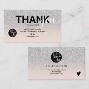 Beställning av logotyp för coola i silver glitter visitkort